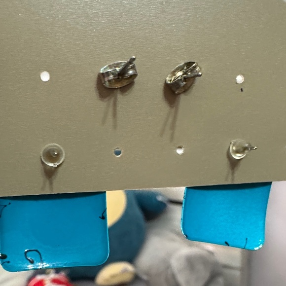 Blue and Black Abstract Earrings 2 pair - Picture 2 of 5